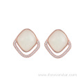 Silver Jade Earring Jewelry Korean Earrings Gold Plated